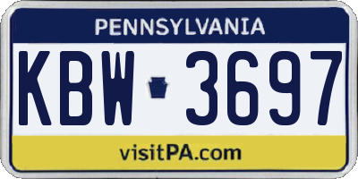PA license plate KBW3697