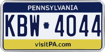 PA license plate KBW4044