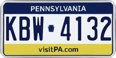 PA license plate KBW4132