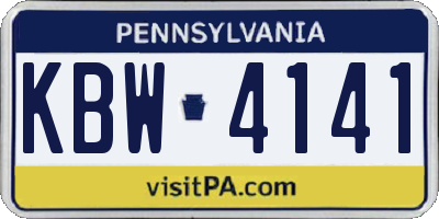 PA license plate KBW4141