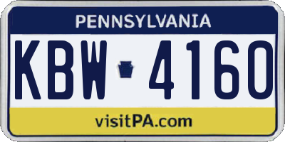 PA license plate KBW4160