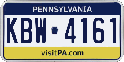 PA license plate KBW4161
