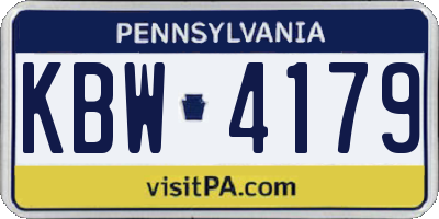 PA license plate KBW4179