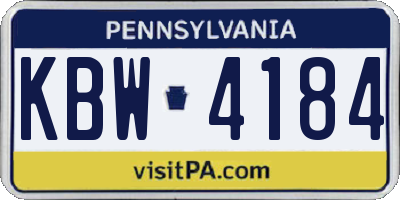 PA license plate KBW4184
