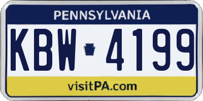 PA license plate KBW4199