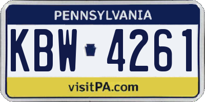 PA license plate KBW4261