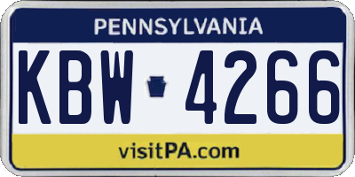 PA license plate KBW4266