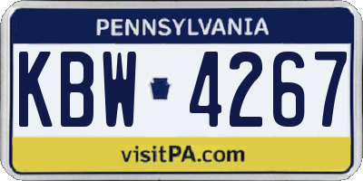 PA license plate KBW4267