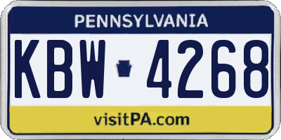 PA license plate KBW4268