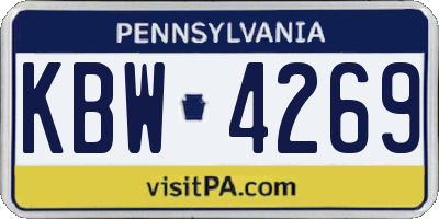 PA license plate KBW4269