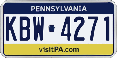 PA license plate KBW4271