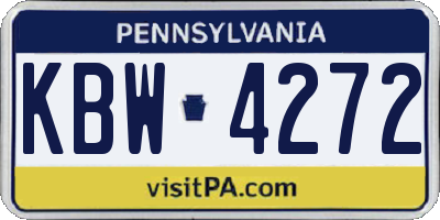 PA license plate KBW4272