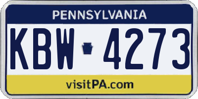 PA license plate KBW4273