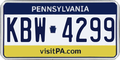 PA license plate KBW4299