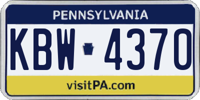 PA license plate KBW4370