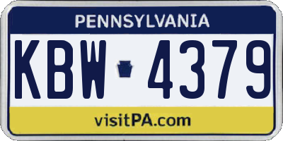 PA license plate KBW4379