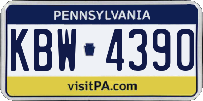 PA license plate KBW4390