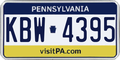 PA license plate KBW4395