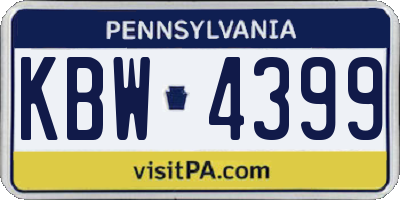 PA license plate KBW4399