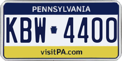 PA license plate KBW4400