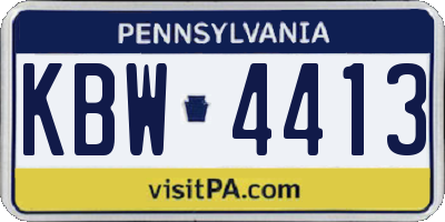 PA license plate KBW4413
