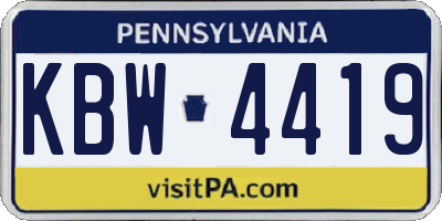 PA license plate KBW4419