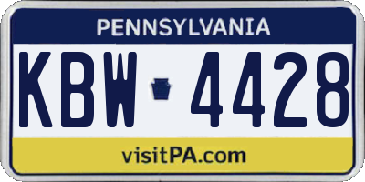 PA license plate KBW4428