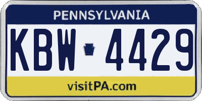 PA license plate KBW4429