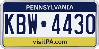 PA license plate KBW4430