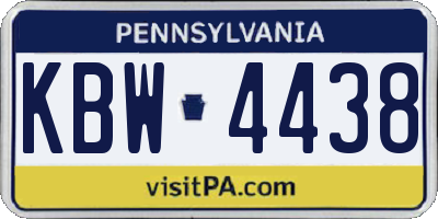 PA license plate KBW4438