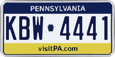PA license plate KBW4441