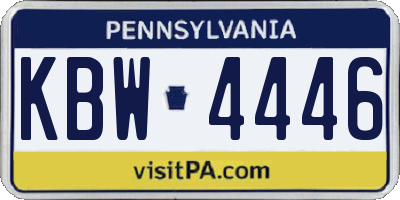 PA license plate KBW4446