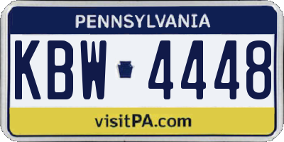 PA license plate KBW4448