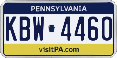 PA license plate KBW4460
