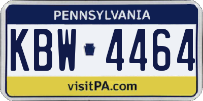 PA license plate KBW4464