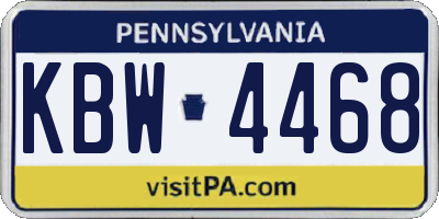 PA license plate KBW4468