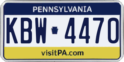 PA license plate KBW4470