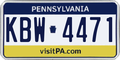 PA license plate KBW4471