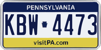 PA license plate KBW4473