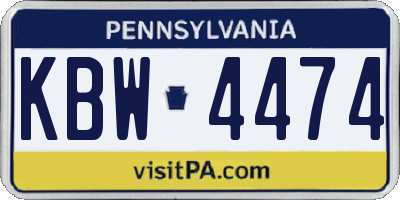 PA license plate KBW4474