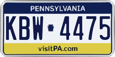 PA license plate KBW4475