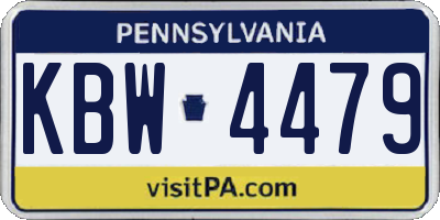PA license plate KBW4479
