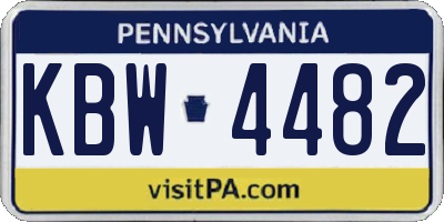 PA license plate KBW4482