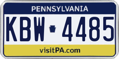 PA license plate KBW4485