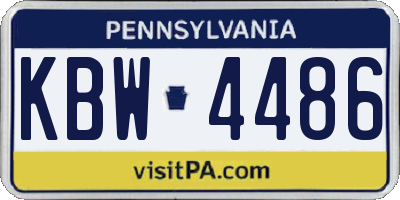 PA license plate KBW4486