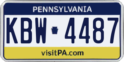 PA license plate KBW4487