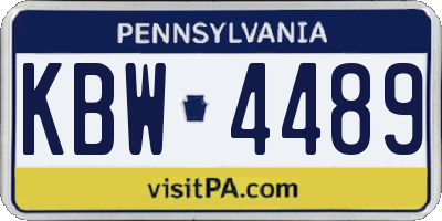 PA license plate KBW4489