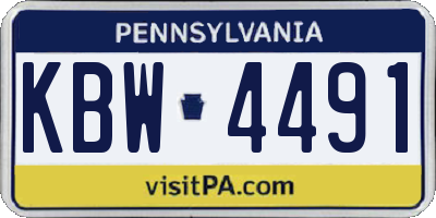 PA license plate KBW4491