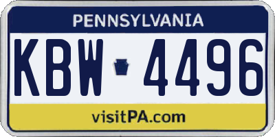 PA license plate KBW4496