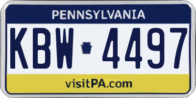 PA license plate KBW4497
